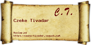 Czeke Tivadar névjegykártya